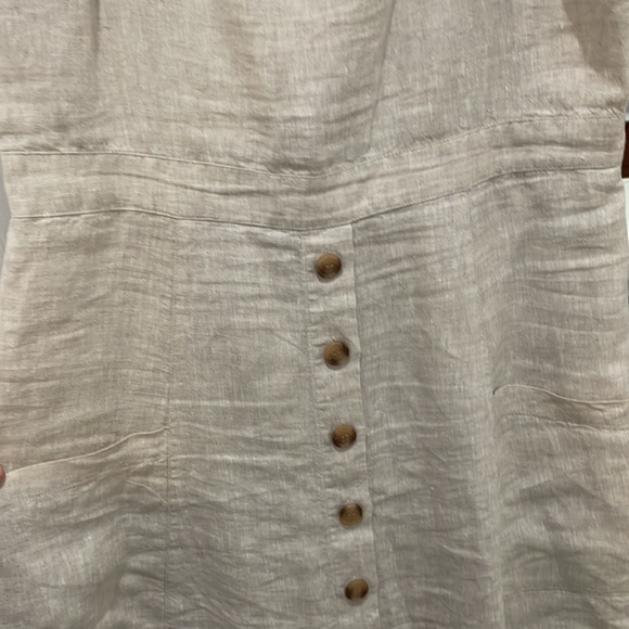 Vince Camuto Cream Linen Summer Dress - Picture 2 of 5